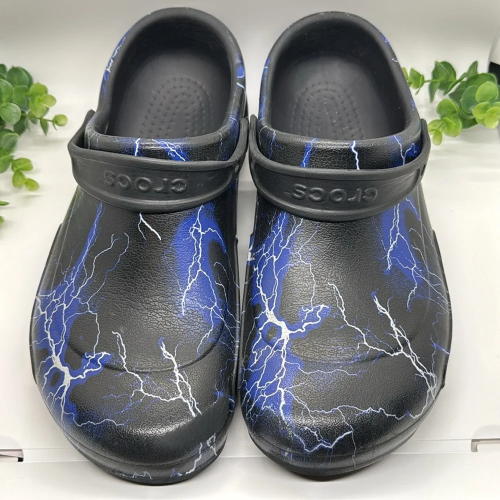 Crocs Black Lightning Bolt “Bistro” Clogs Men 12